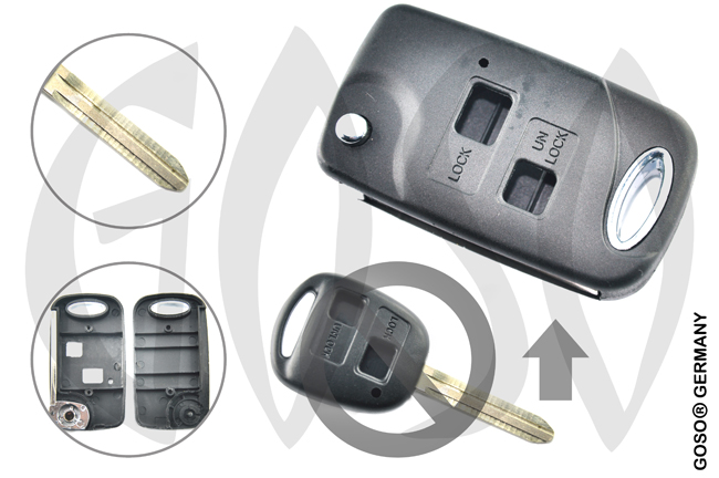 Key Shell for  Toyota 2 button remote key blank housing 2156