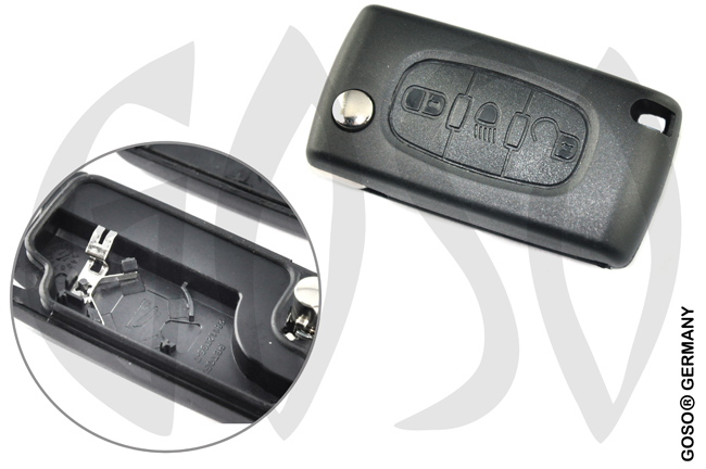 Key Shell for Citroen remote key folding key 3 buttons 2316