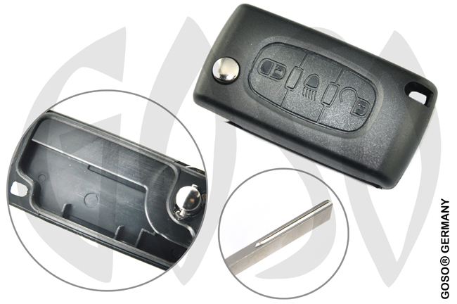 Key Shell for Citroen folding key 3 buttons 2323-2