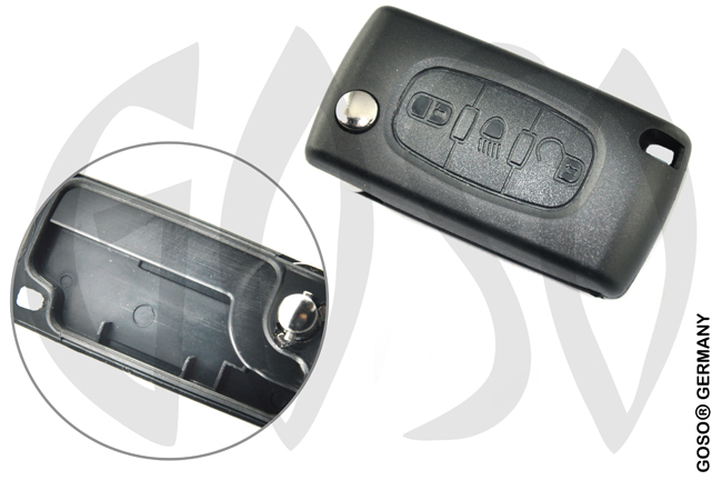 Key Shell for Citroen remote key folding key 3 buttons 2323
