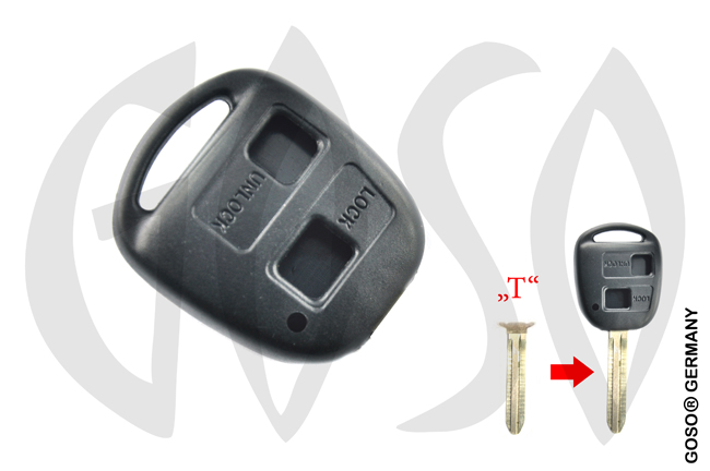 Key Shell for Toyota 2 button remote key blank housing 2705-2