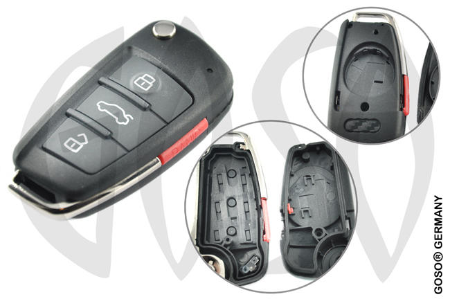 Key Shell for VW Audi remote key folding key housing 4 buttons HU66 3016