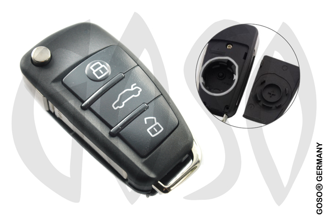 Key Shell for VW VAG Audi 3 button MQB  HU66 3023-2