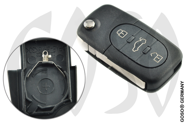 Key Shell for VAG Audi VW Seat Skoda Flipkey HU66 3T K 3467