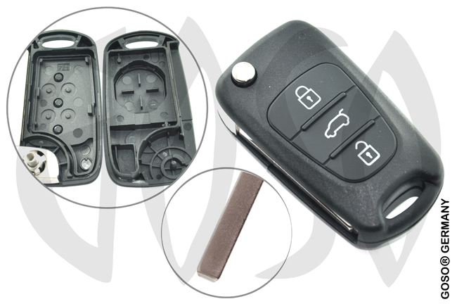 Key Shell for Kia Hyundai Venga blank flipkey HU134 3B 4358-6