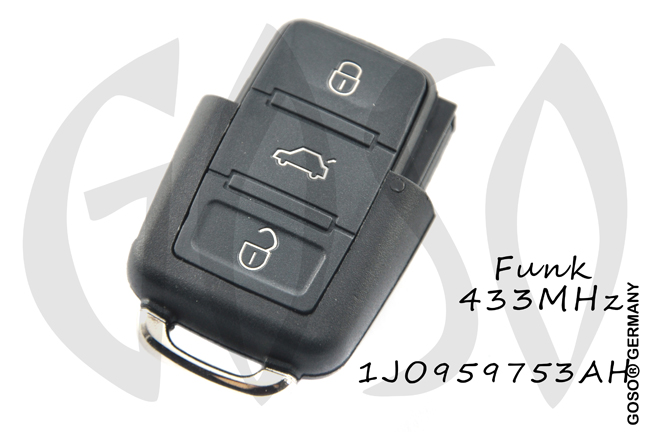 Remote Key for VAG VW Seat Skoda 433MHZ ASK 1J0959753AH 3T OT 4464