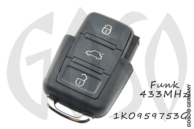 Remote Key for VAG VW Seat Skoda 433MHZ ASK 1K0959753G 3Button 4488
