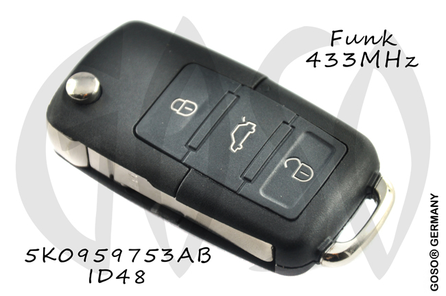Funkschlssel fr VAG VW Seat Skoda  433MHZ ASK 5K0959753AB ID48 3T 4617