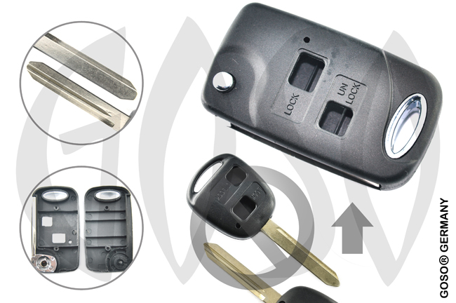 Key Shell for Toyota 2 button remote key blank housing TOY47B 5430