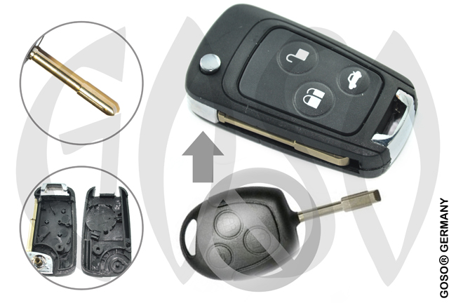 Key Shell for Ford Tibbe funk key folding key housing 3 buttons 5577