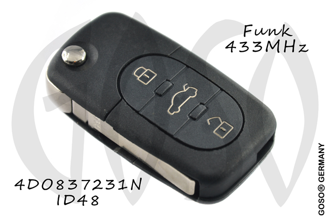 Funkschlssel fr VAG Audi 433MHZ 3T 4D0837231N ID48 6055