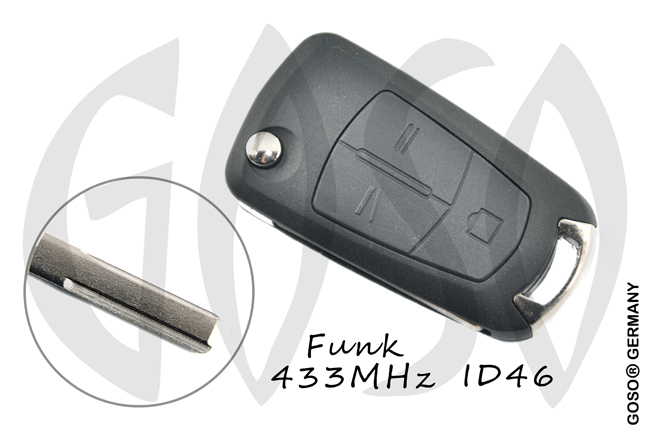 Remote Key for Opel VECTRA C ID46 PCF7946 433MHZ ASK HU43 3B 6369-3