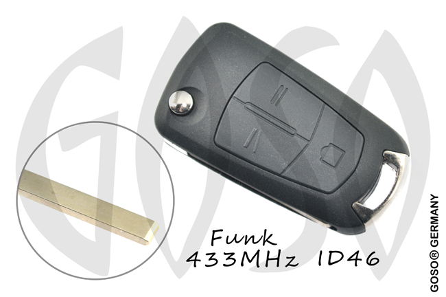 Remote Key for Opel Vectra C 433MHZ ASK ID46 PCF7946 HU100 3B 6369