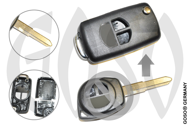 Key Shell for Suzuki 2 Button key blank 6635