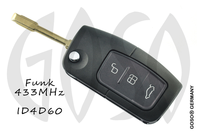 Silca - FO21R10 Remote Key for Ford ID4D60 433MHZ ASK  FO21 Tibbe 3T ZR562