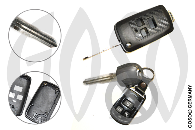 Key Shell for Kia Hyundai Key flip shell 3 button HYN7 KIA3 7359