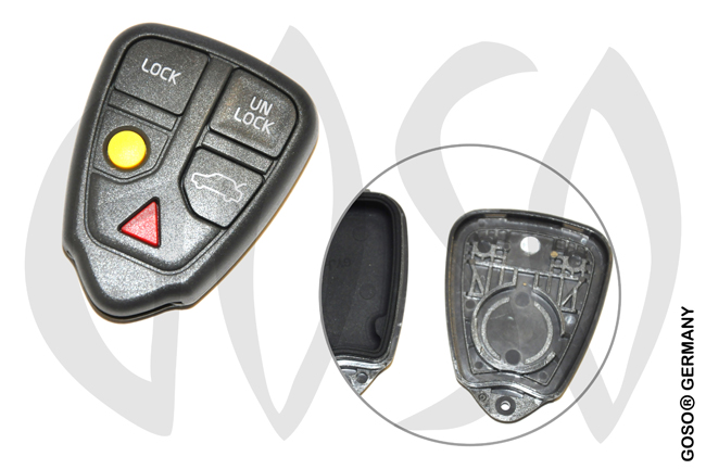 Key Shell for Volvo 5 Button Remote Case 7496