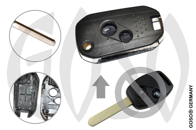 Key Shell for Honda Subaru 2 button case with HON66 Klappschlssel 7656