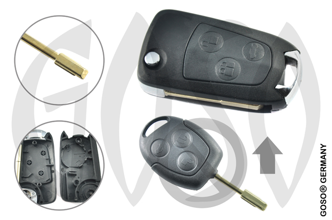Key Shell for Ford Tibbe funk key folding key housing 3 buttons 7731