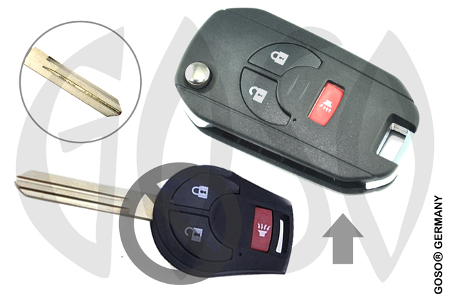Key Shell for  Nissan key blank folding NSN14  3T UM 8158