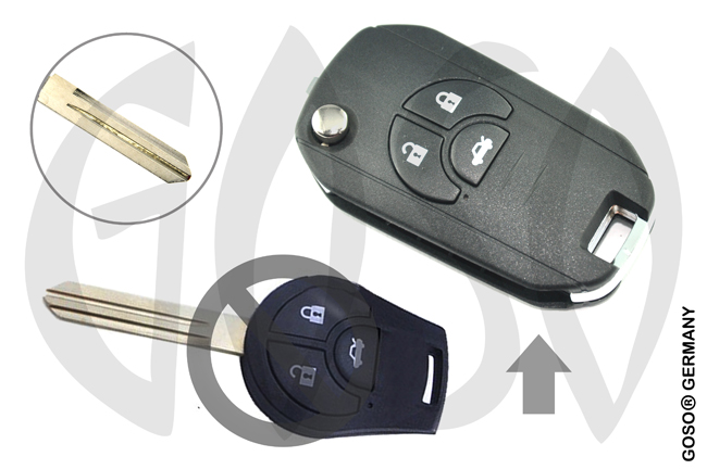 Key Shell for Nissan key blank folding NSN14 3T UM 8165
