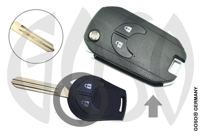 Key Shell for Nissan key blank folding NSN14 UM 8172
