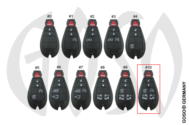 Key Shell for Chrysler 6 buttons #10 8219-10