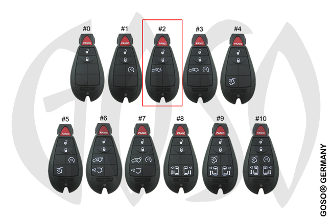 Key Shell for Chrysler 3 buttons #2 8219-2