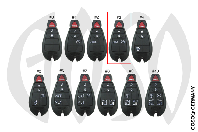 Key Shell for Chrysler 4 buttons #2 8219-3
