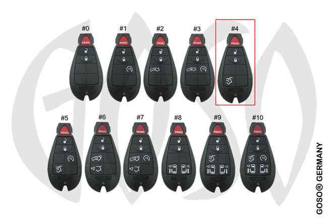 Key Shell for Chrysler 3 buttons #4 8219-4