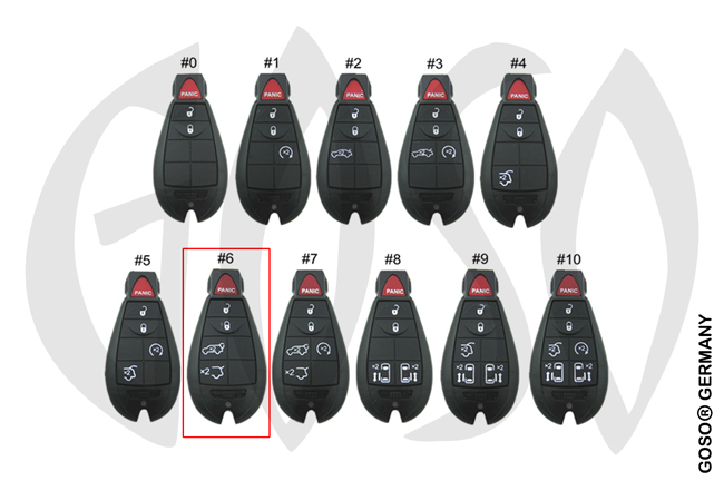Key Shell for Chrysler 4 buttons #6 8219-6