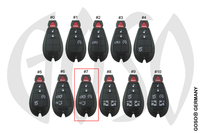 Key Shell for Chrysler  5 buttons #7 8219-7
