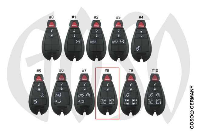 Key Shell for Chrysler 4 buttons #8 8219-8