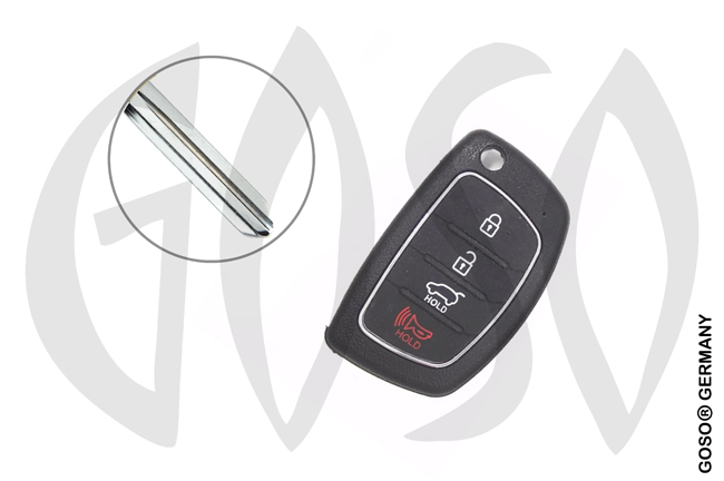 Key Shell for Hyundai NE66  blank KI-7 4 button panic 8257-3