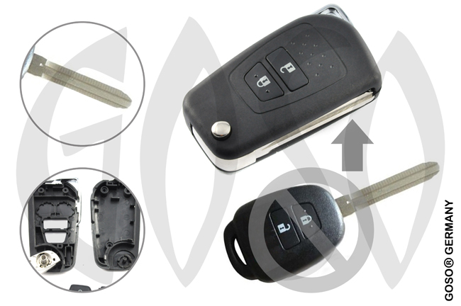 Key Shell for Toyota key blank folding Toy43 2 button 8332