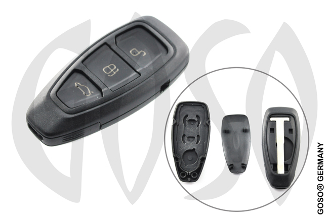 Auto Funk Schlüssel 3 Tasten Gehäuse passend für Ford Kuga 1 Keyless Go TDCI