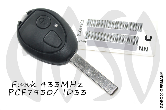Remote Key for Rover BMW Mini ID73 ID33 PCF7935 PCF7931 EWS 2B 433MHZ with code 9315