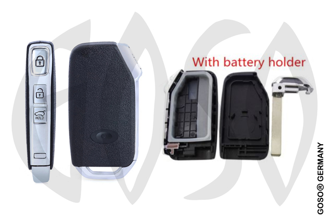 Key Shell for Kia Hyundai remote 3B With Battery Holder TOY49  9384-4