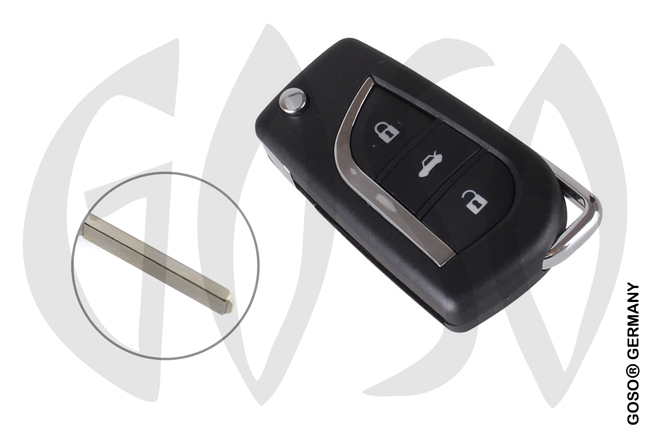 Key Shell for Toyota modified flip remote  VA2 3 button 9483-5