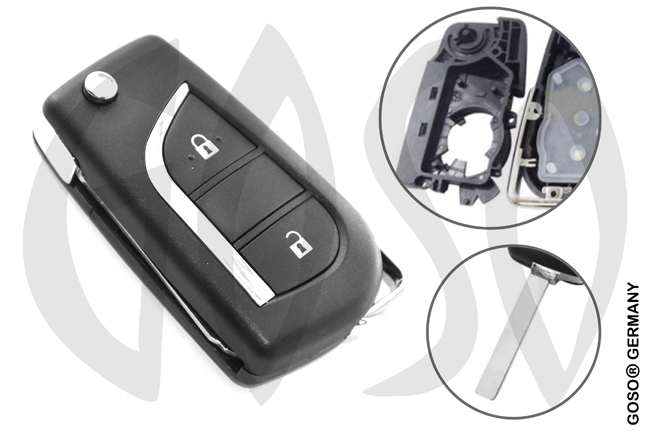Key Shell for Toyota modified flip remote  2B VA2 9483-4