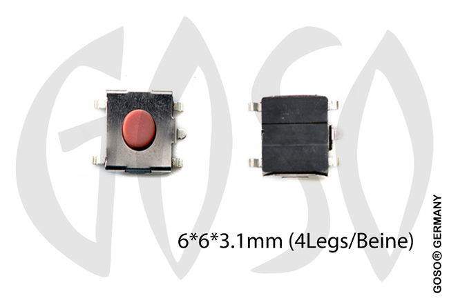 Micro key button 6.3*6.3*3mm 4 legs 9735-02