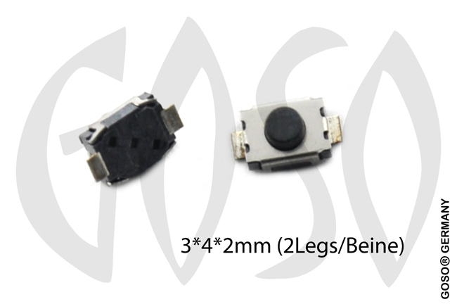 Micro key button 3.8*2.8*2.4mm 2 legs 9735-08