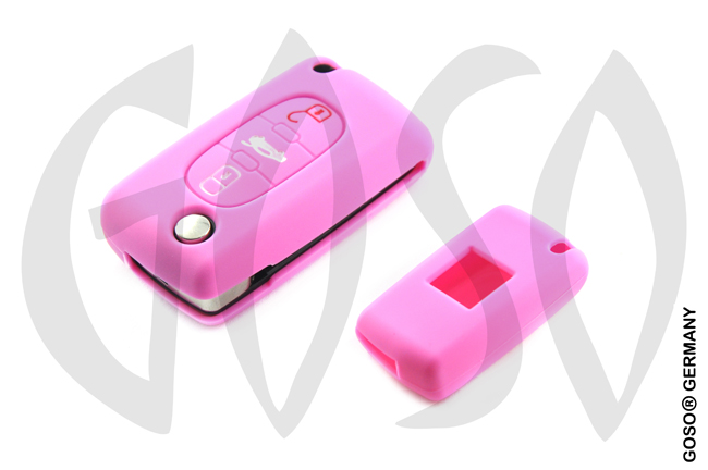 Cover for Citroen Peugeot key cover replacement (pink) 8247