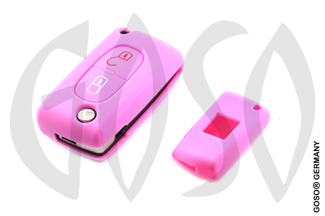 Cover for Citroen Peugeot key cover replacement (pink) 8285