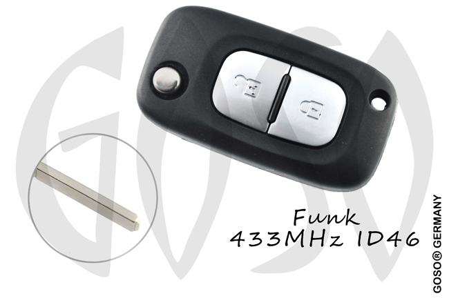 Remote Key for Mercedes Benz Citan 433Mhz ID46 PCF7961 ASK 2B 8544-4