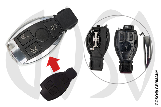 Key Shell for Mercedes Benz 3 button smart cover key BGA NE51