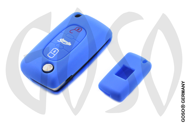 Cover for Citroen Peugeot key cover replacement (blue) 8254
