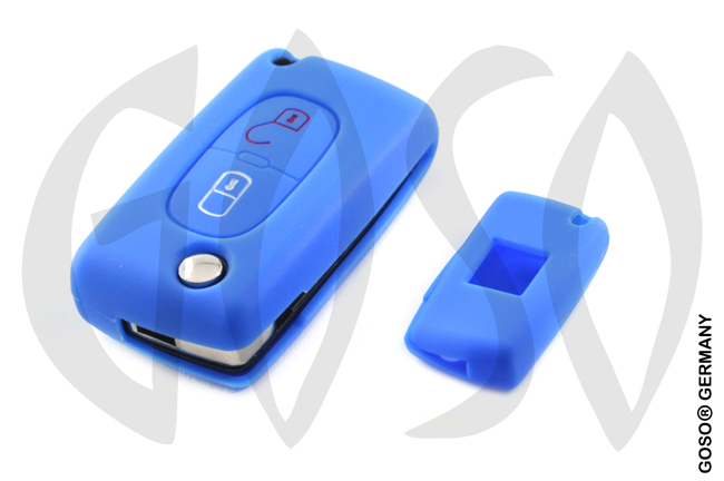 Cover for  Citroen Peugeot key cover replacement (blue) 8278