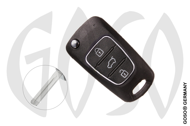 Key Shell for Kia Hyundai 3 button flip remote  TOY40 4358-4