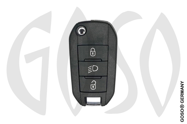 Key Shell for Citroen Peugeot remote key folding key 3 buttons LIGHT HU83 7724-3